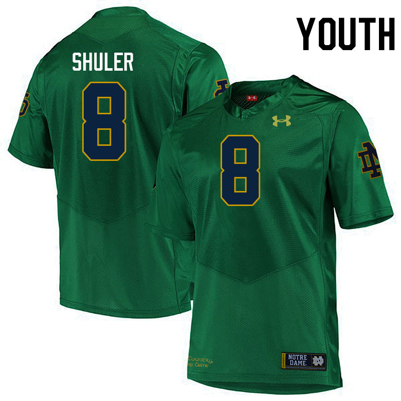 Youth #8 Adon Shuler Notre Dame Fighting Irish College Football Jerseys Stitched-Green